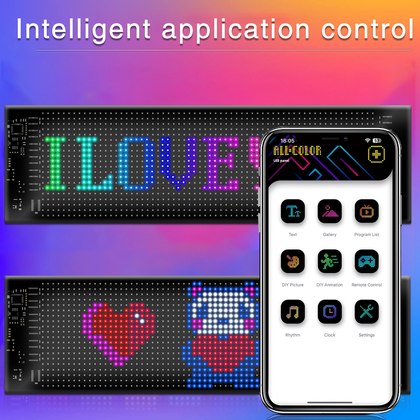 LED Display Screen LED Devil's Eye Flexible Screen APP Bluetooth Car Screen Windshield for Truck