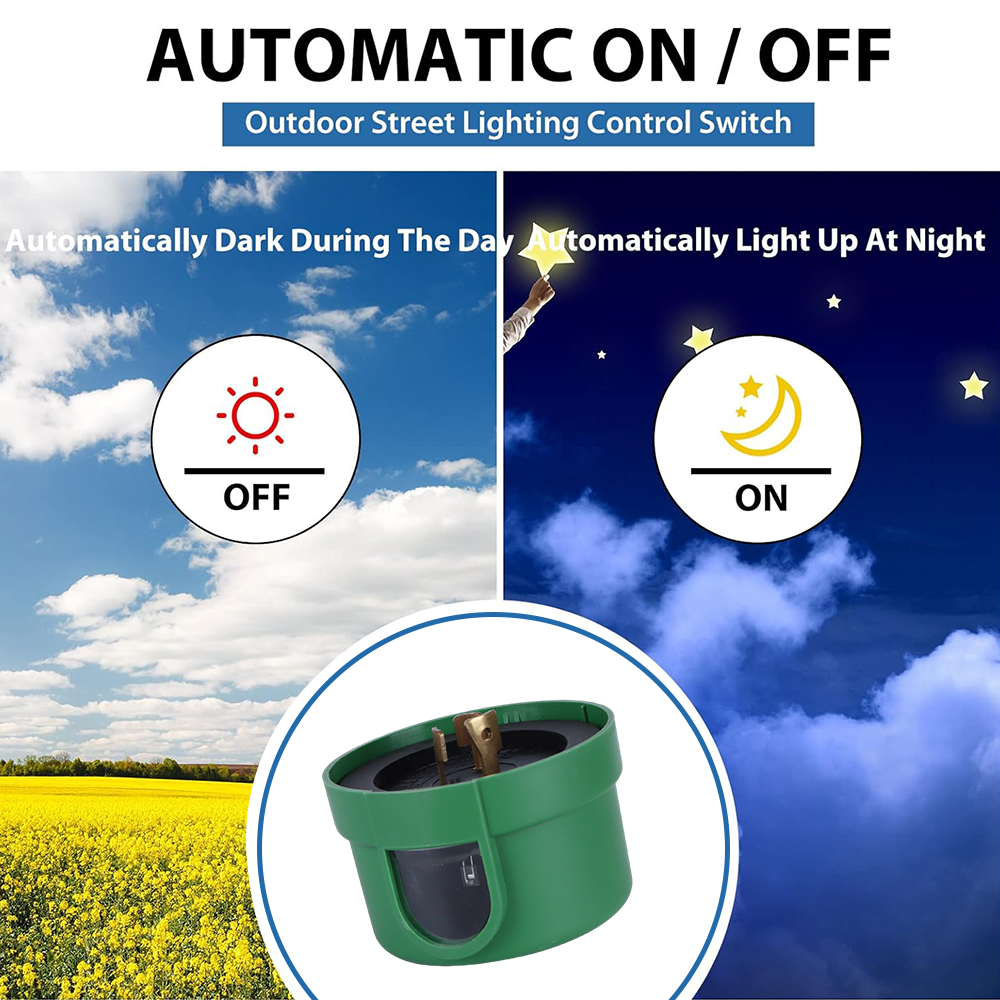 CNRIYA Photocell for Outdoor Light Auto on Off Photo Sensor Switch Twist Lock Dusk to Dawn Light Control for LED Street Light