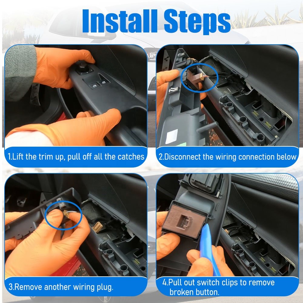 Window Control Switch Button Driver Side for VW Eos Golf MK5 MK6 GTI 2 Door Scirocco Tiguan Polo 5K3 959 857/5K3 959 857 a B
