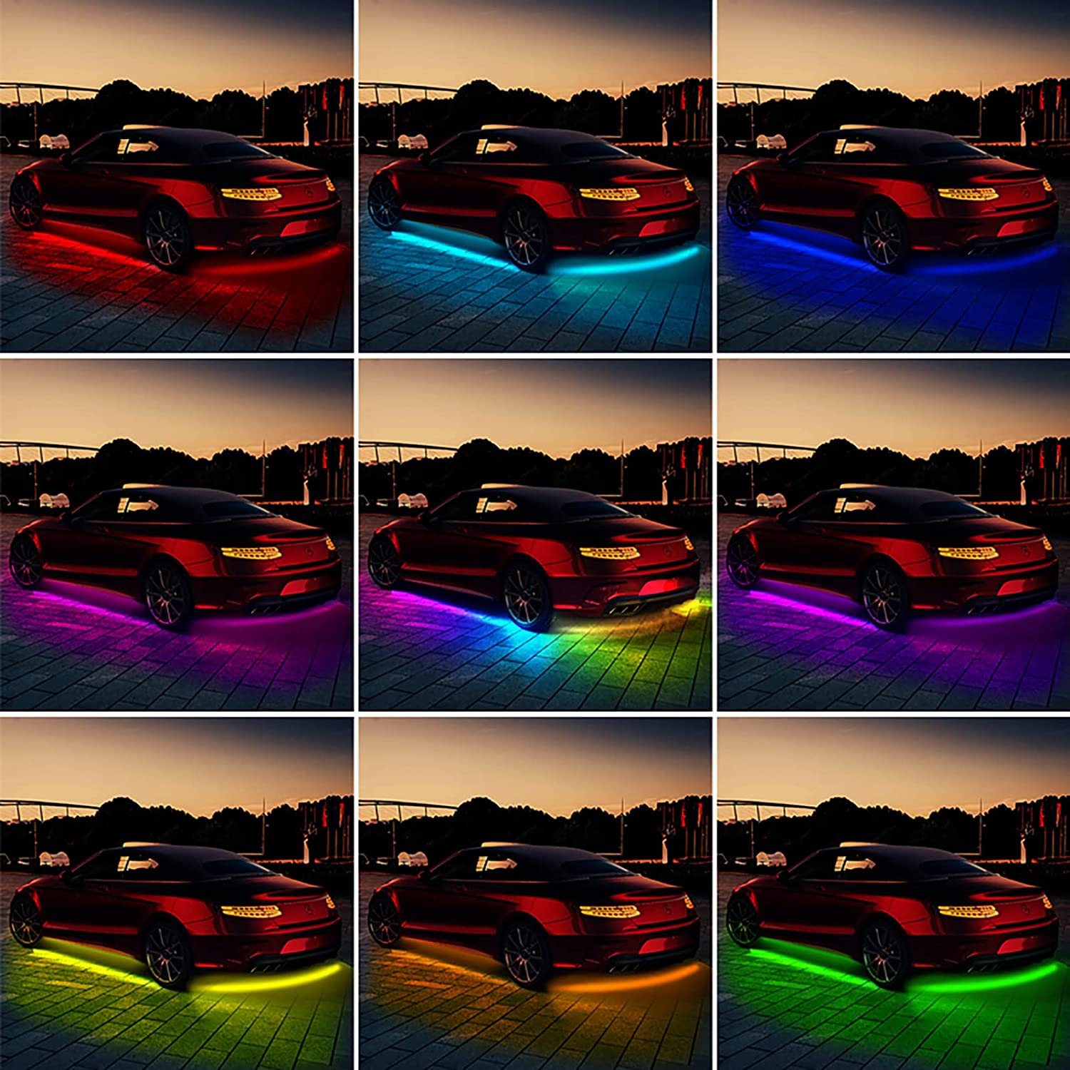 Car Underglow Lights 6 Pcs Bluetooths Car Ambient Light With Dream Color Chasing APP Control Waterproof Underglow Led Light Kit