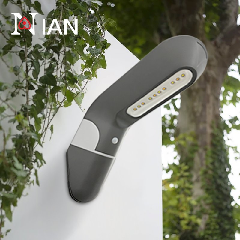 IAN Solar Wall Light Outdoor IP65 LED Switchable Color Temperature No Wiring Required Auto Switch Garden Waterproof Wall Lamp