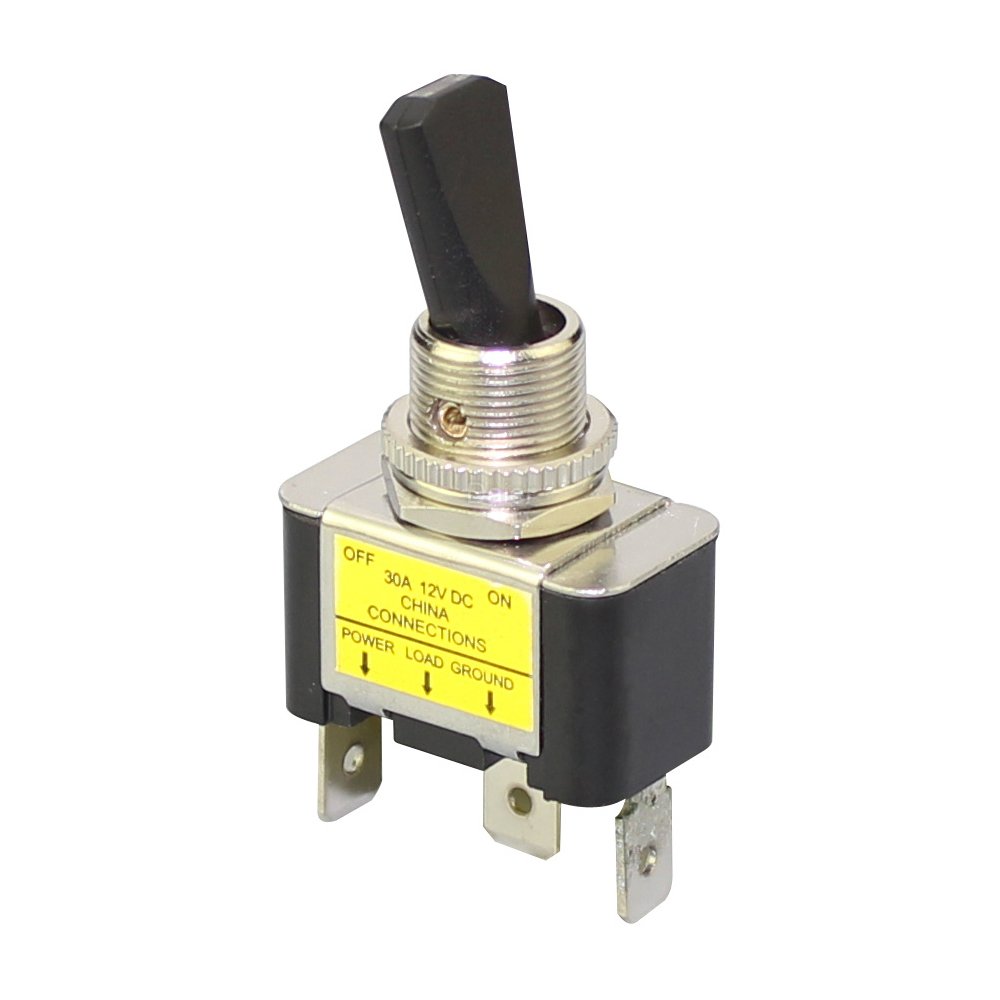High Current 12V 20A Auto Toggle Switch Plastic/Metal ON-OFF Toggle Switch with Indicator and Solder Terminals for Marien Car
