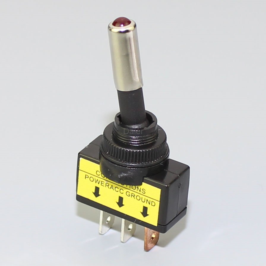 High Current 12V 20A Auto Toggle Switch Plastic/Metal ON-OFF Toggle Switch with Indicator and Solder Terminals for Marien Car