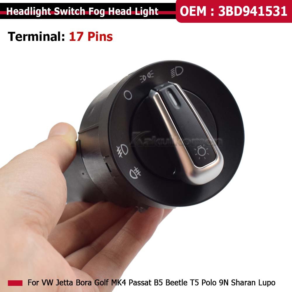3BD941531 Chrome Switch for VW Golf MK4 Jetta 4 Bora Passat B5-New Fog Headlight Lamp Knob Button Window Control