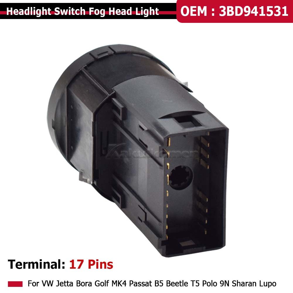 3BD941531 Chrome Switch for VW Golf MK4 Jetta 4 Bora Passat B5-New Fog Headlight Lamp Knob Button Window Control