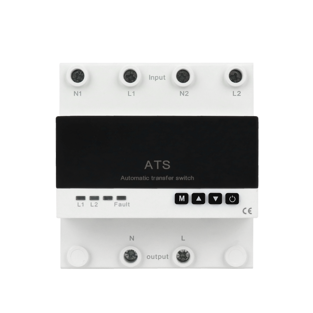 QJC New Adjustable Two Routes Power 63a 220v 230V Din Rail ATS for PV and Alternator Dual Power Solar Auto Transfer Switch Ats