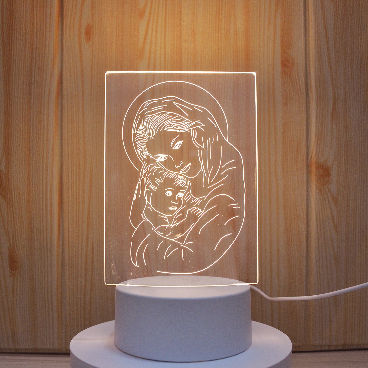 Newish Custom Photo Creative 3D Illusion Anime Lamparas Acrylic Table Desk Base LED Christmas Lamp Kid's Room Decor Night Light