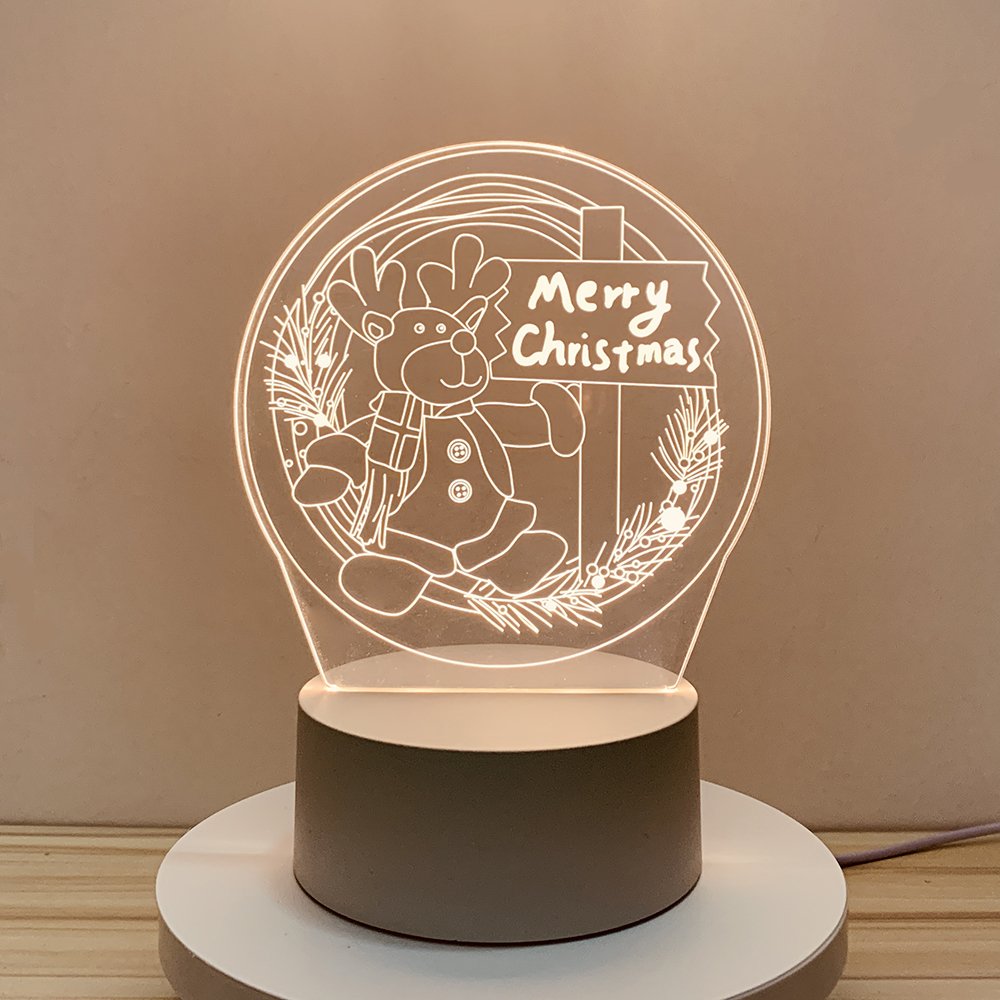Newish Custom Photo Creative 3D Illusion Anime Lamparas Acrylic Table Desk Base LED Christmas Lamp Kid's Room Decor Night Light