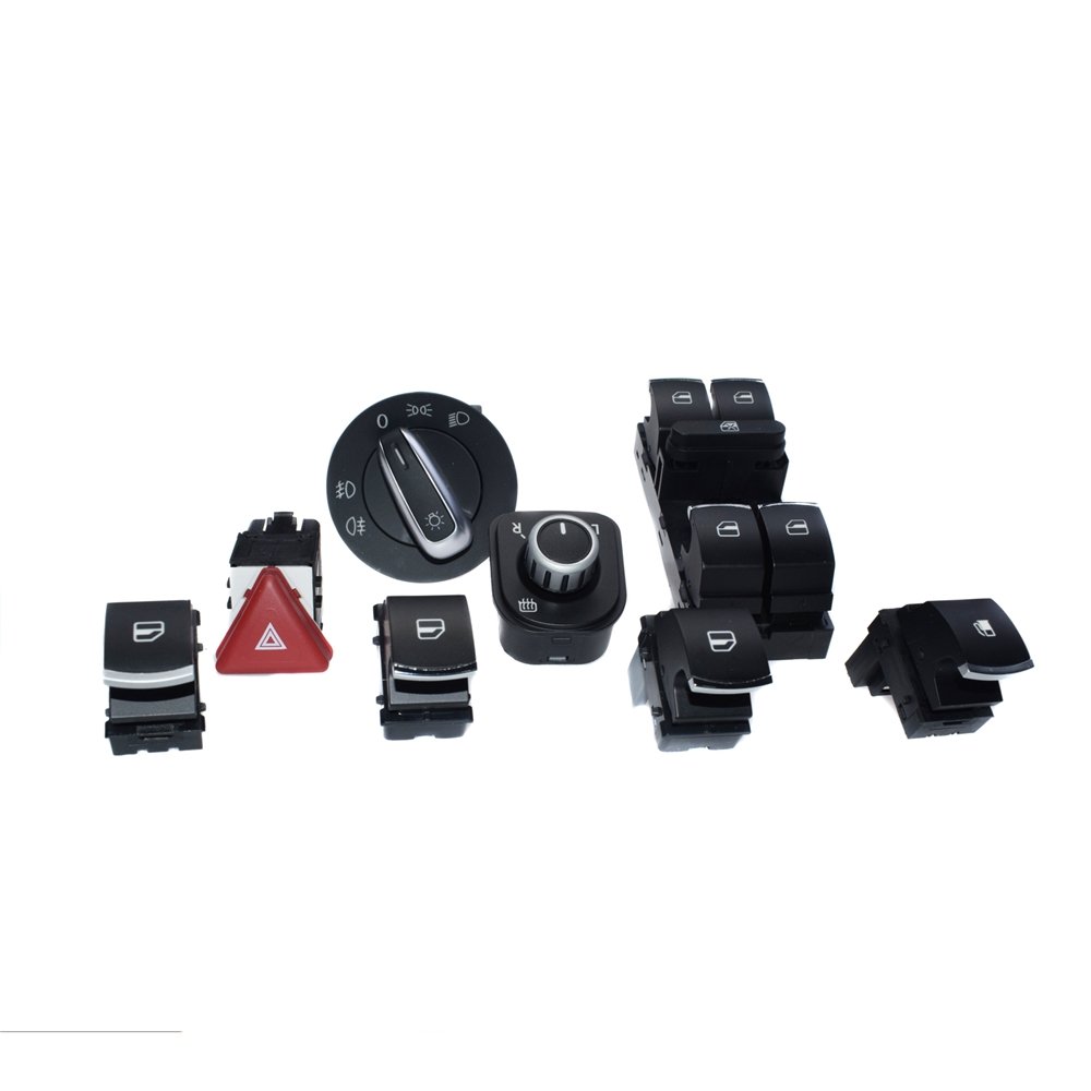 Car Parts 8Pcs OE Chrome Headlight Window Warning Switch for VW Jetta Golf Gti MK5 Rabbit