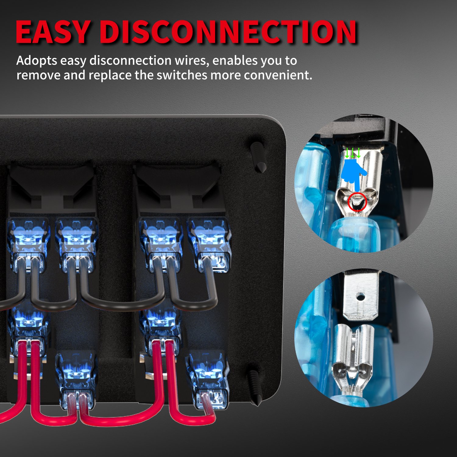 DaierTek On OFF SPST Waterproof Marine Switch Panel 12V Automotive Switch Panel 3 Gang Marine Switch Panel For Car Truck Boat RV