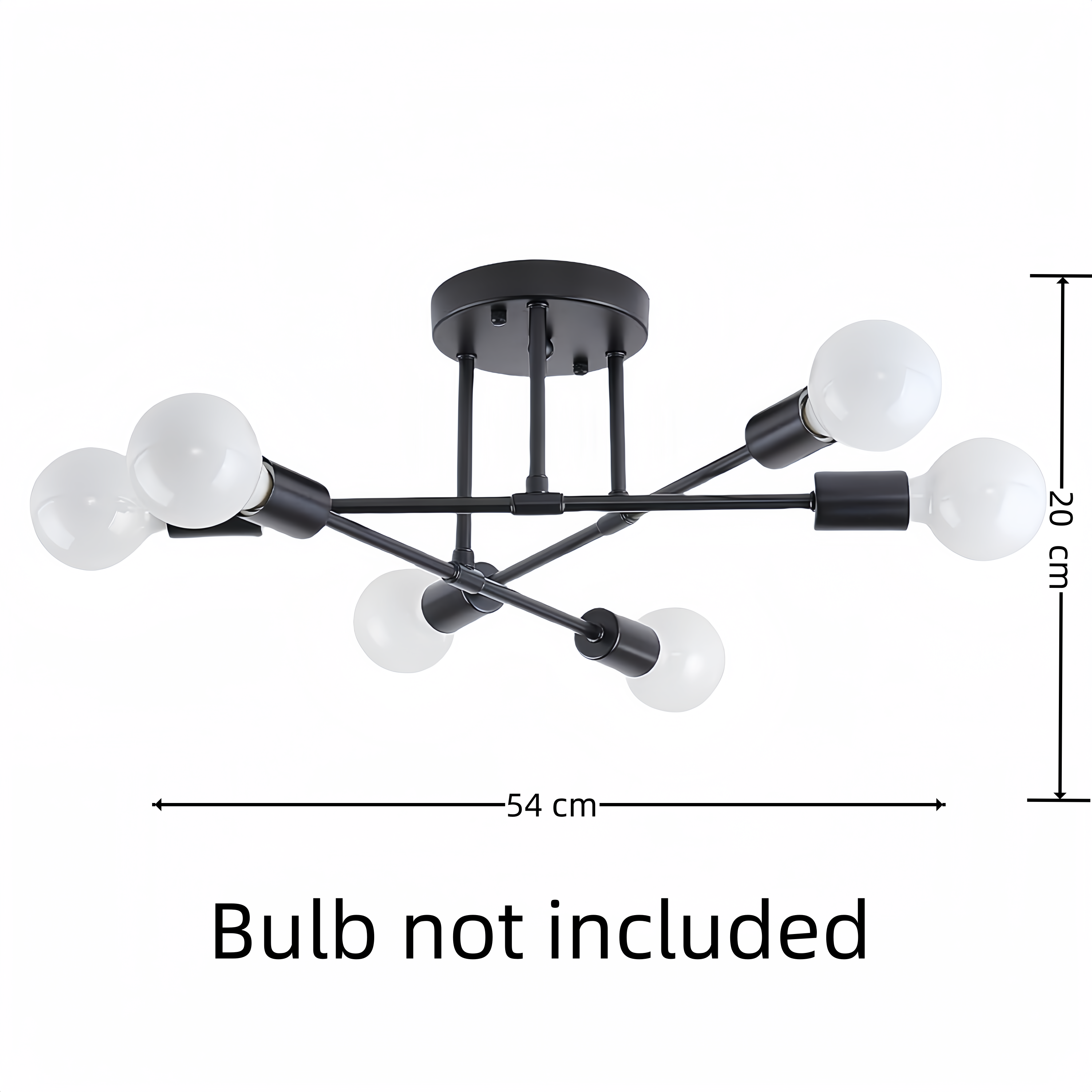 Semi Recessed Industrial Chandeliers Minimalist Decorative Pendant Light Black Satellite Ceiling Lights for Bedroom Living Room