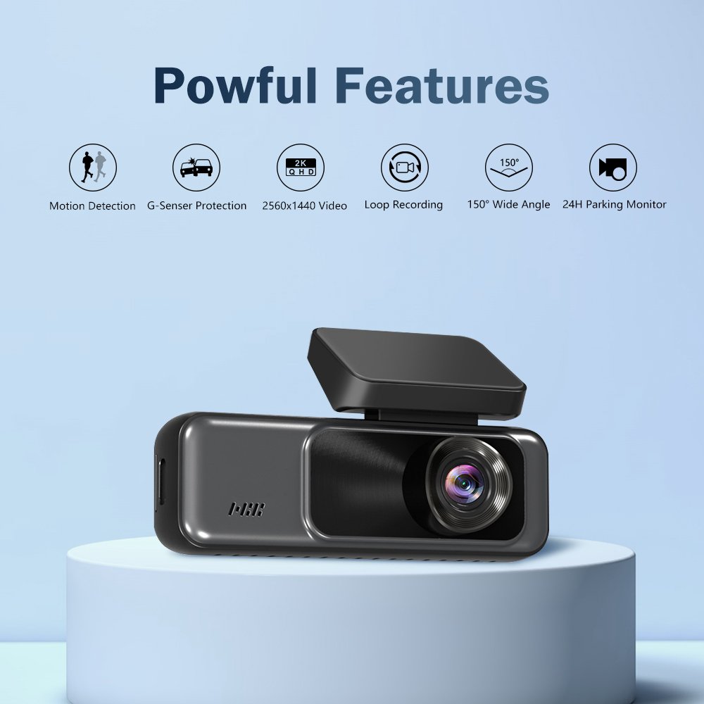 6G Lens 2K Car Dvr Wholesale V6 Car Camera Dash 1440P QHD Dash Cam Front and Rear WiFi Gps G-sensor 24 H Parking Mode