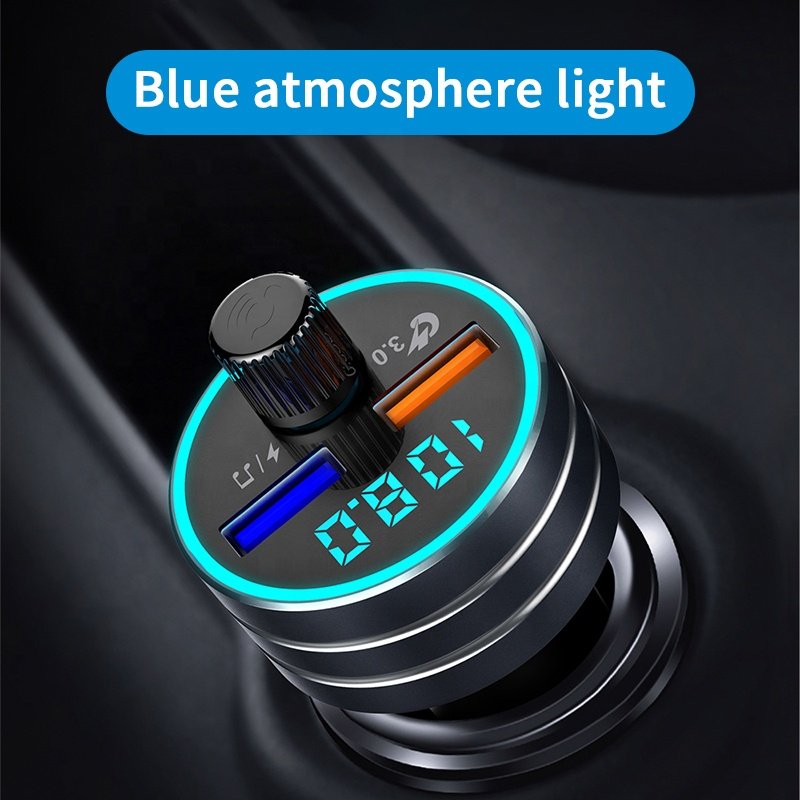 Handsfree FM Transmitter Bluetooth 5.0 Modulator Car Kit Car Audio MP3 Player QC3.0 Fast Charge Dual USB Car Charger