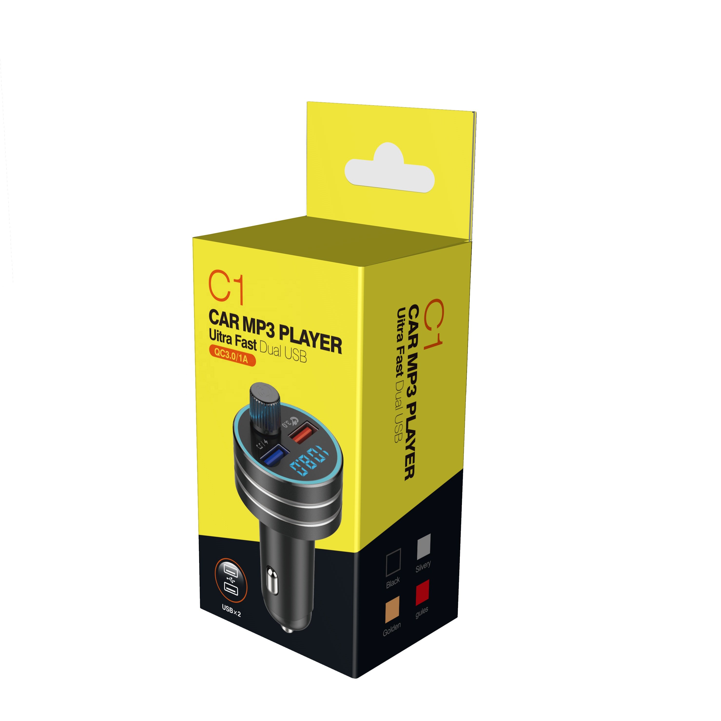 Handsfree FM Transmitter Bluetooth 5.0 Modulator Car Kit Car Audio MP3 Player QC3.0 Fast Charge Dual USB Car Charger
