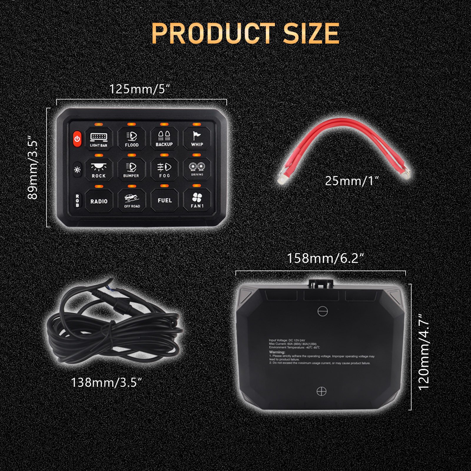 12 Gang MultiFunction Switch Panel Vehicle Combination Switch Circuit Control Relay for Car Truck Pickup Boat Off-road UTV 4X4