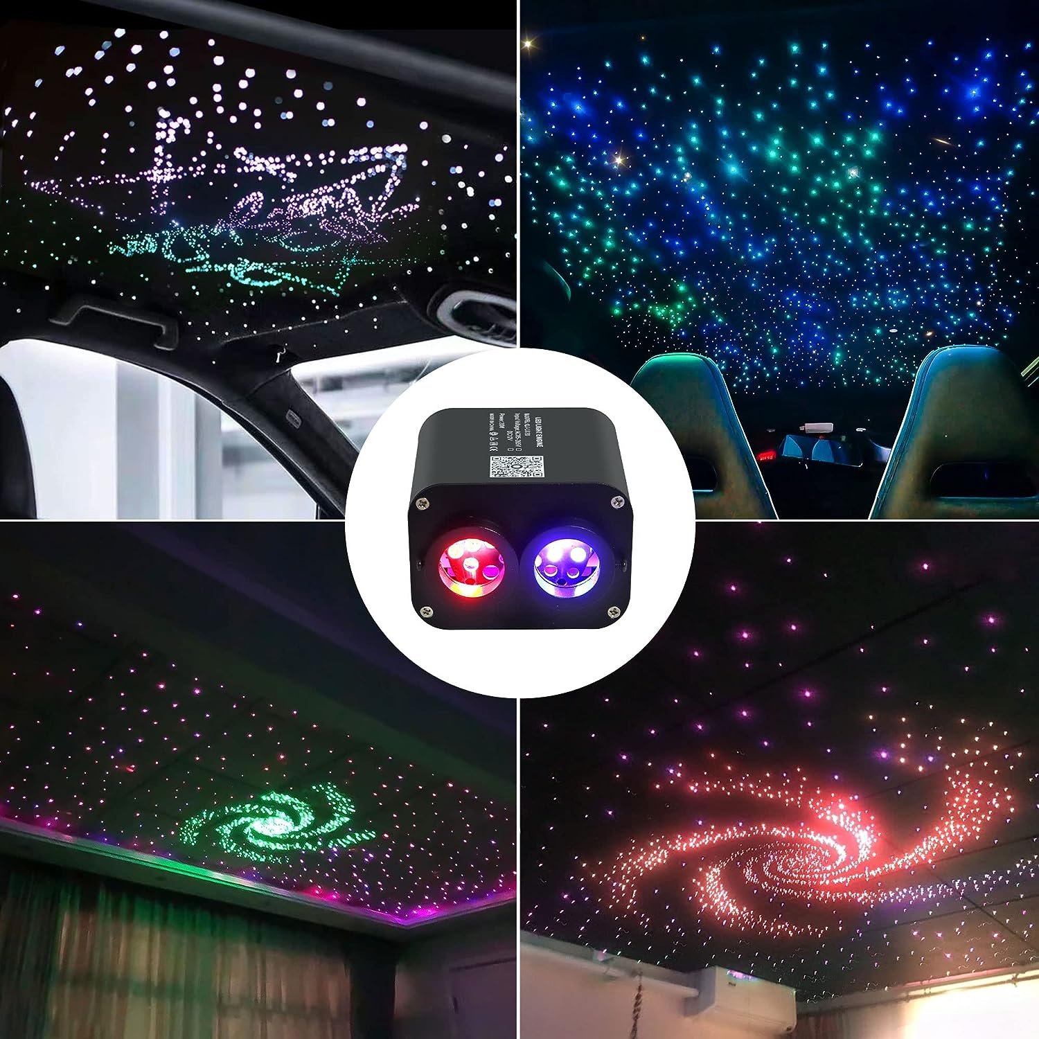 20W Dual Port Meteor RGBW LED Fiber Optic Star Ceiling Light Starlight Headliner Kit for Car / Home Theater