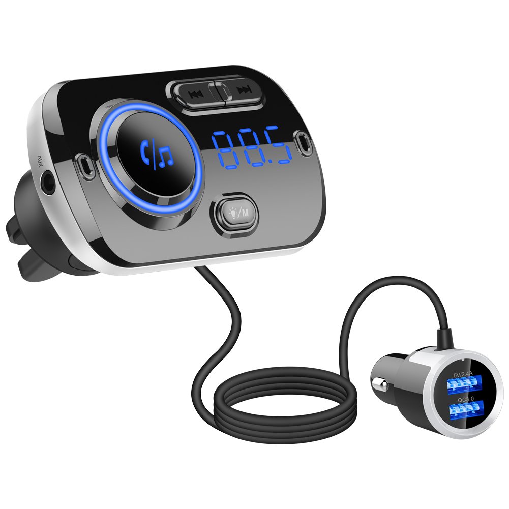 Led Digital Tube Display Bt 5.0 Fm Transmitter Receiver Audio Mp3 Car Player Usb Charger Car Tape Mp3 Player Audio