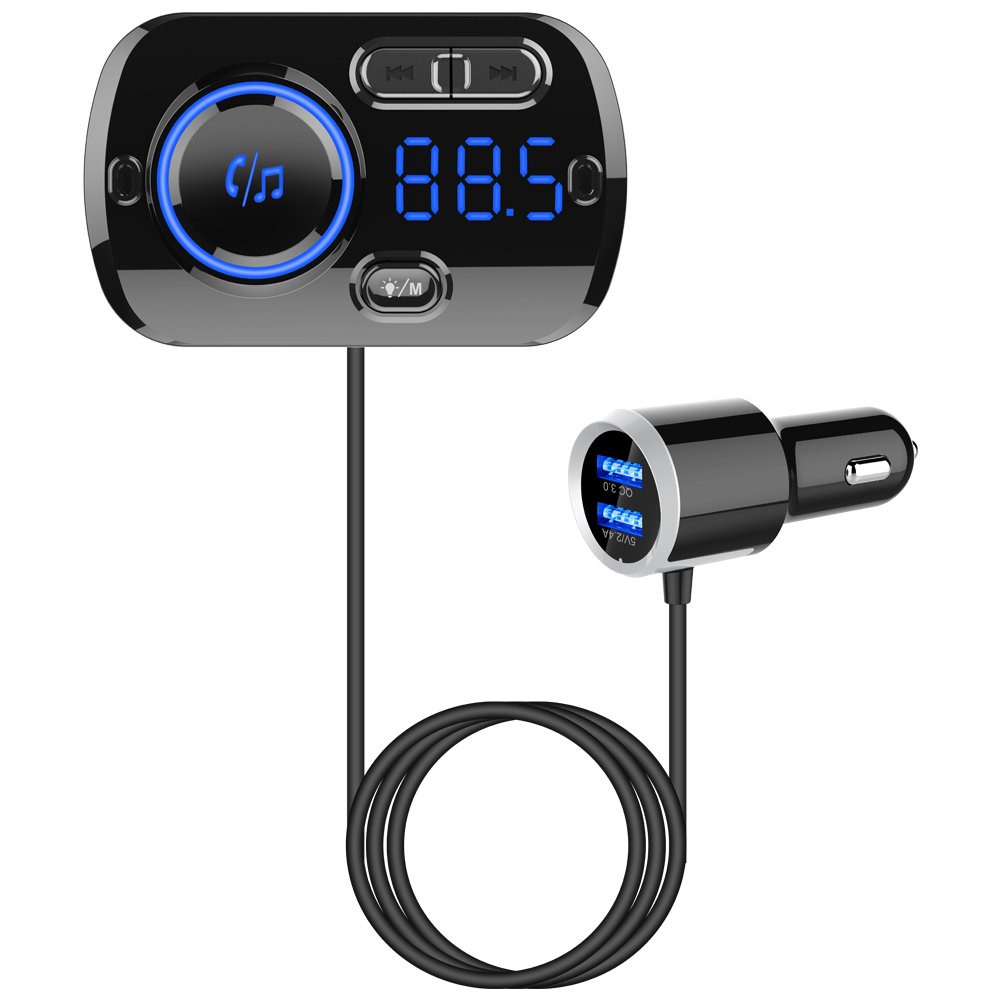Led Digital Tube Display Bt 5.0 Fm Transmitter Receiver Audio Mp3 Car Player Usb Charger Car Tape Mp3 Player Audio
