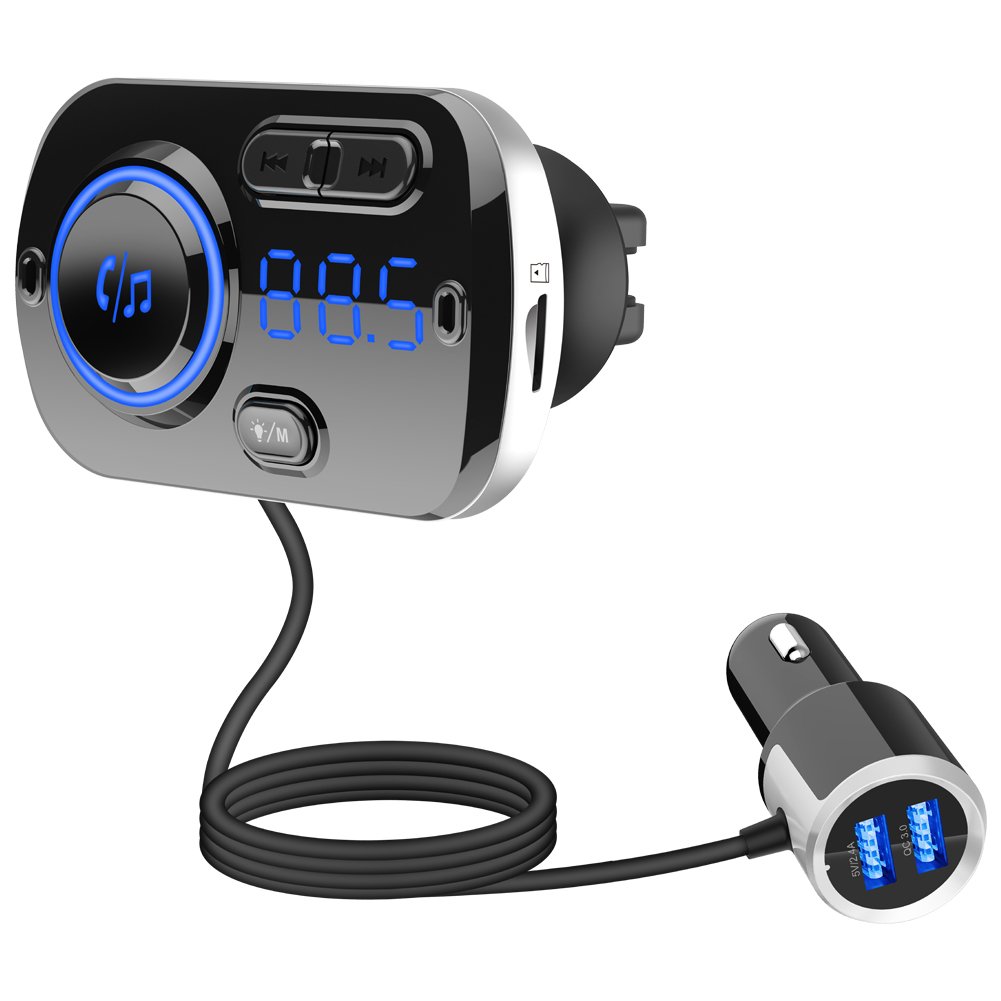Led Digital Tube Display Bt 5.0 Fm Transmitter Receiver Audio Mp3 Car Player Usb Charger Car Tape Mp3 Player Audio