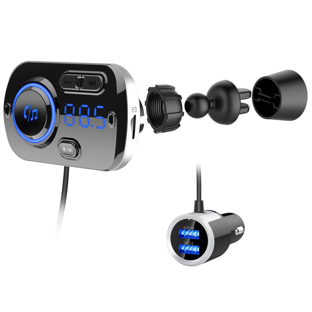 Led Digital Tube Display Bt 5.0 Fm Transmitter Receiver Audio Mp3 Car Player Usb Charger Car Tape Mp3 Player Audio