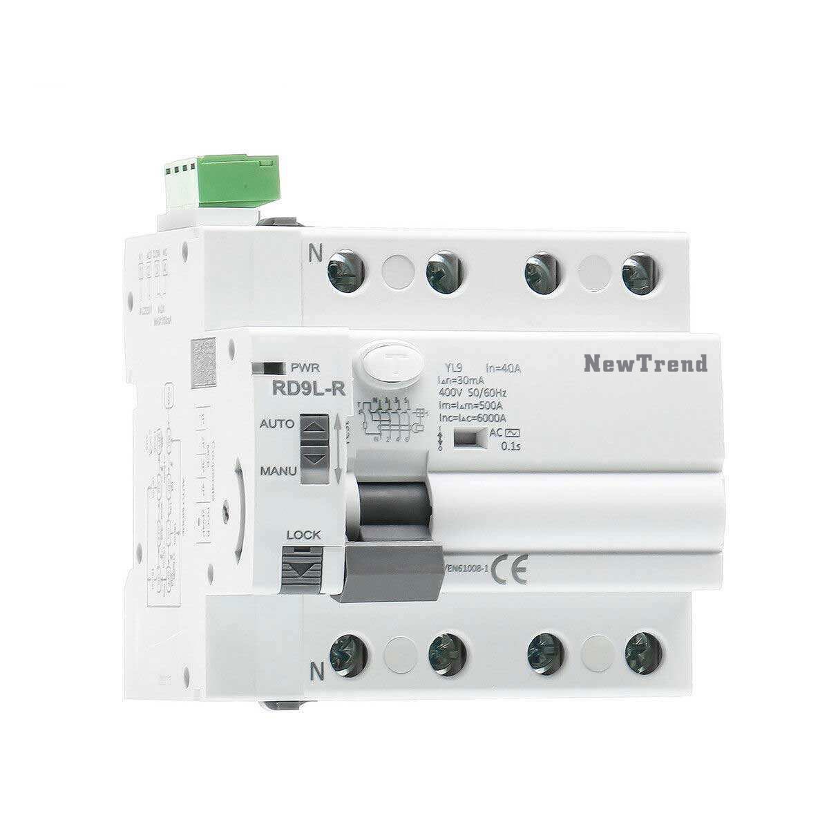 Self Reclosing Differential Switch 2P 4P 25A 40A 63A 30mA 300mA Auto Recloser Circuit Breaker ELCB RCD RCCB with Reclosing