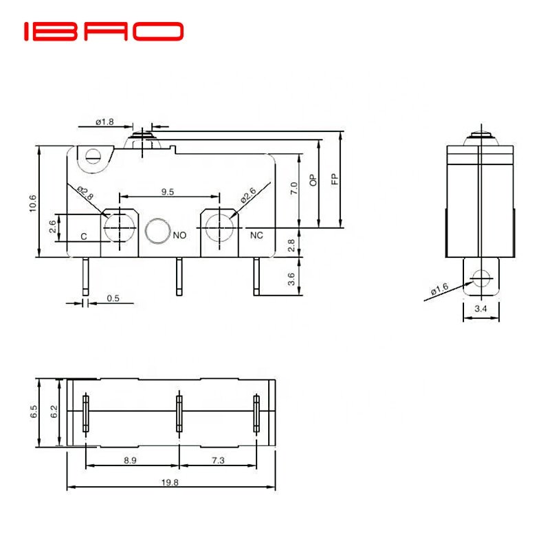 Extreme-Temp SPDT Micro Switch - 10A 250VAC IP67, 50K Cycles, Automotive/Home Dual Use (-25~125°C)