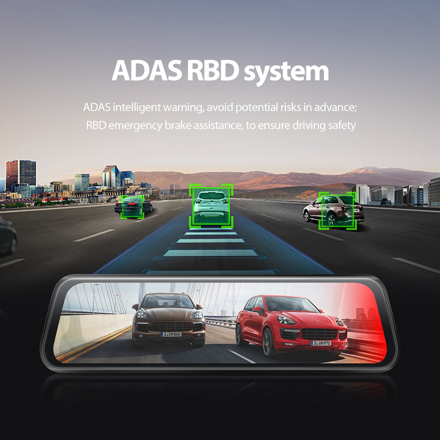 360 Degree Car Camera 4K Front 1080P Android System ADAS RBD Lightless Full Color Night Vision Rearview Mirror Camera