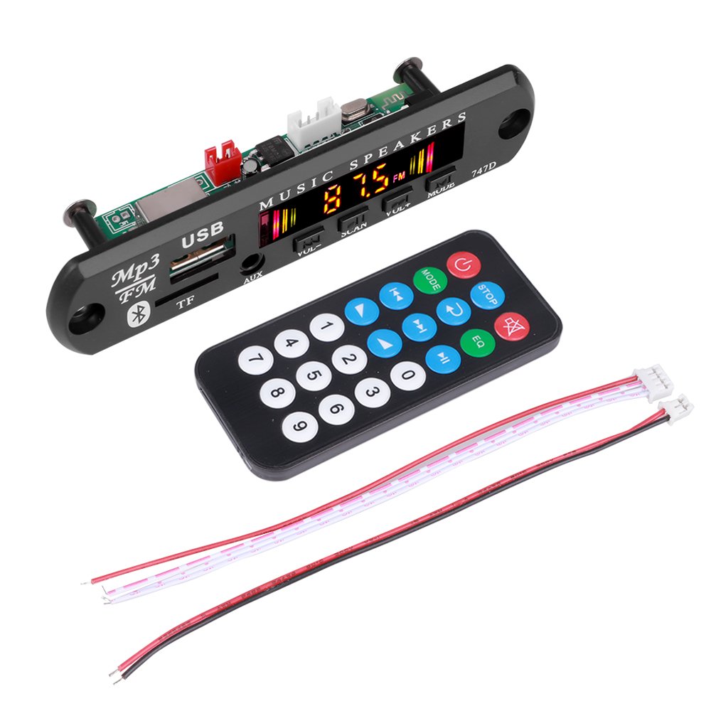 Car Lossless MP3 Player Decoder Decoding Board LED Digital Color Screen Bluetooth 5.0 Receiver FM Radio USB 3.5mm AUX Audio Kit