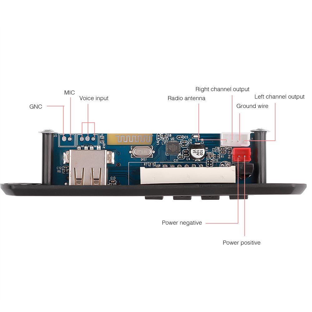 Car Lossless MP3 Player Decoder Decoding Board LED Digital Color Screen Bluetooth 5.0 Receiver FM Radio USB 3.5mm AUX Audio Kit