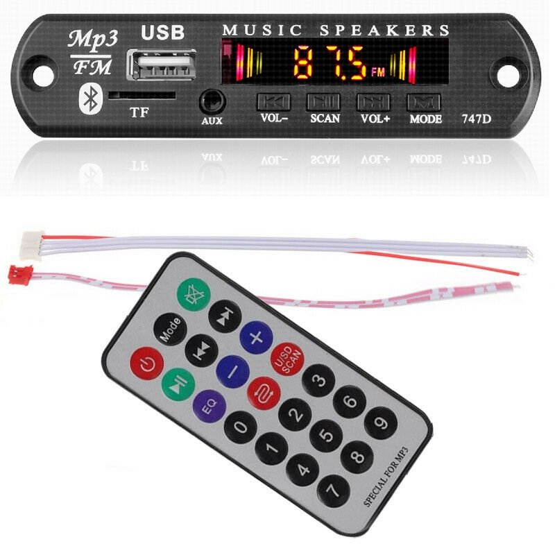 Car Lossless MP3 Player Decoder Decoding Board LED Digital Color Screen Bluetooth 5.0 Receiver FM Radio USB 3.5mm AUX Audio Kit