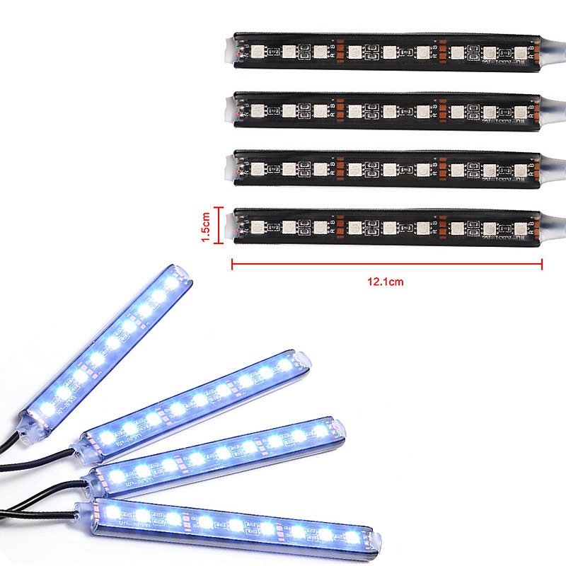 36LED Car Charger Car LED Strip Light Kit Music Interior Atmosphere Car Light Decor