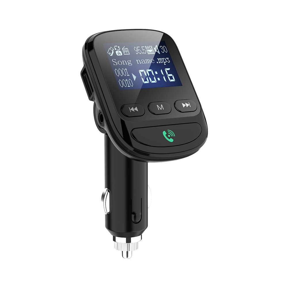 Car Wireless Blue Tooth V5.0 Fm Transmitter, Blue Tooth Car Kit Car Mp3 Player With Dual Usb Charger
