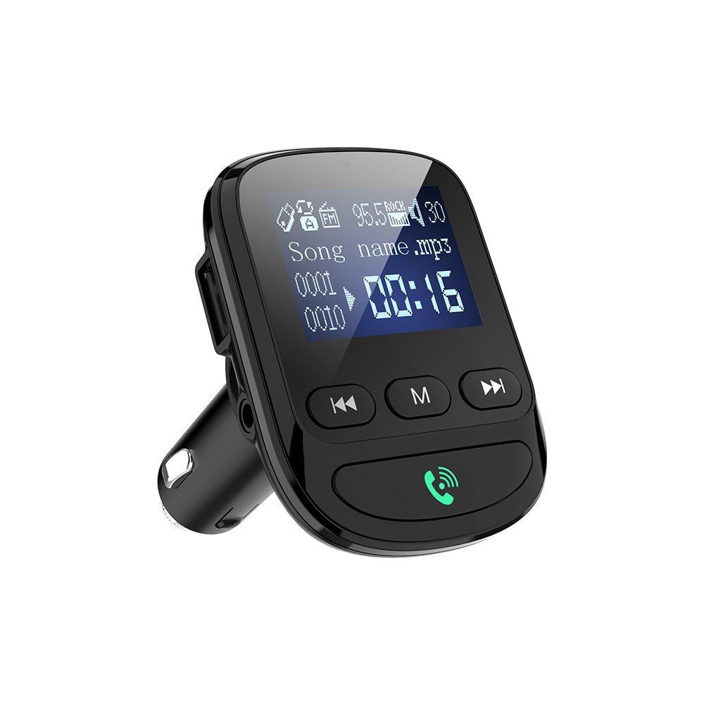 Car Wireless Blue Tooth V5.0 Fm Transmitter, Blue Tooth Car Kit Car Mp3 Player With Dual Usb Charger