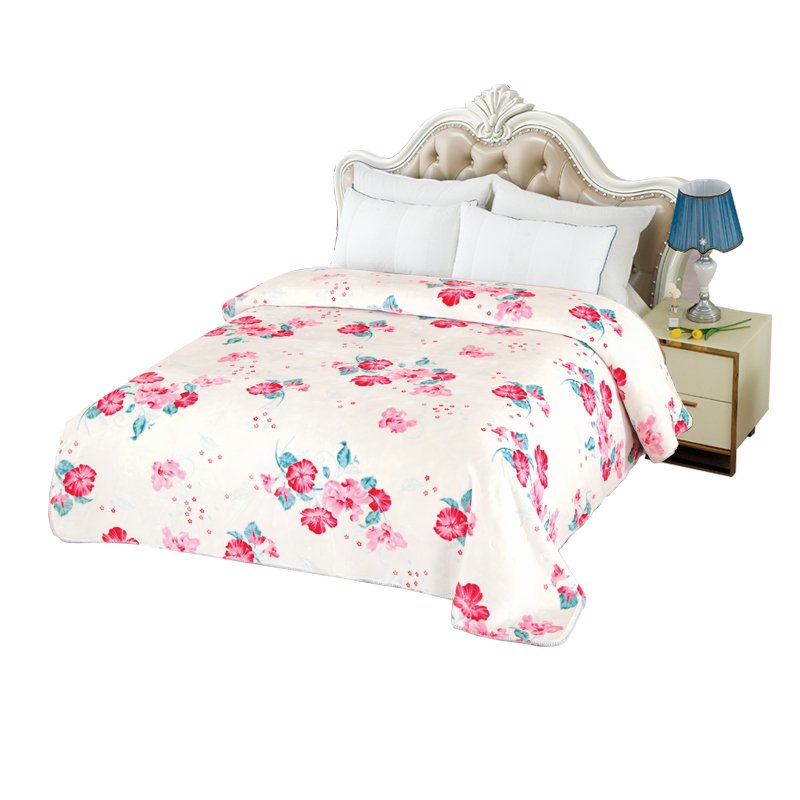 Super Soft Floral Printed Design Quilt 2ply Embossed Mink Plush Sets Cloudy Acrylic Maasai Shuka Blanket Doll