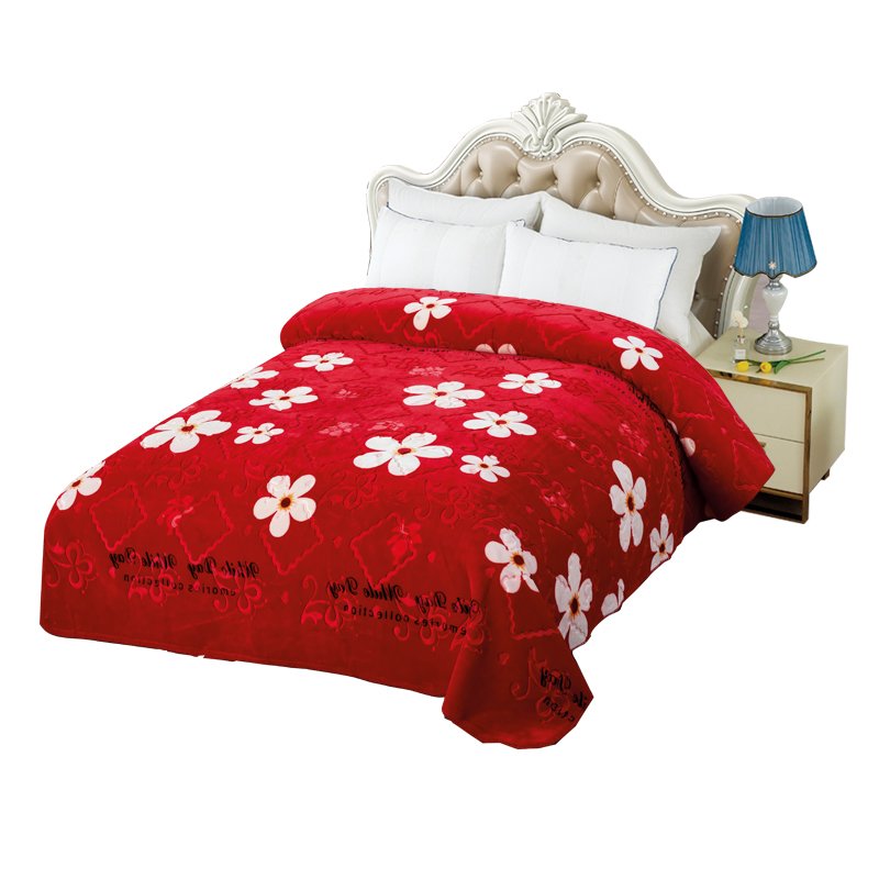 Super Soft Floral Printed Design Quilt 2ply Embossed Mink Plush Sets Cloudy Acrylic Maasai Shuka Blanket Doll