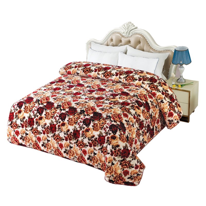 Super Soft Floral Printed Design Quilt 2ply Embossed Mink Plush Sets Cloudy Acrylic Maasai Shuka Blanket Doll