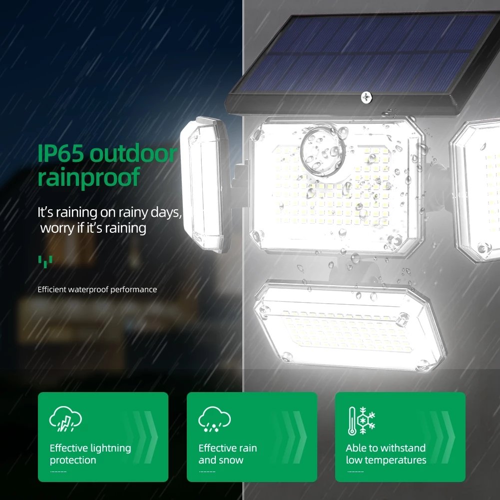 333LED Solar Lamp Outdoor Motion Sensor Human Induction Adjustable Head IP65 Waterproof Multipurpose Solar Power Wall Lights