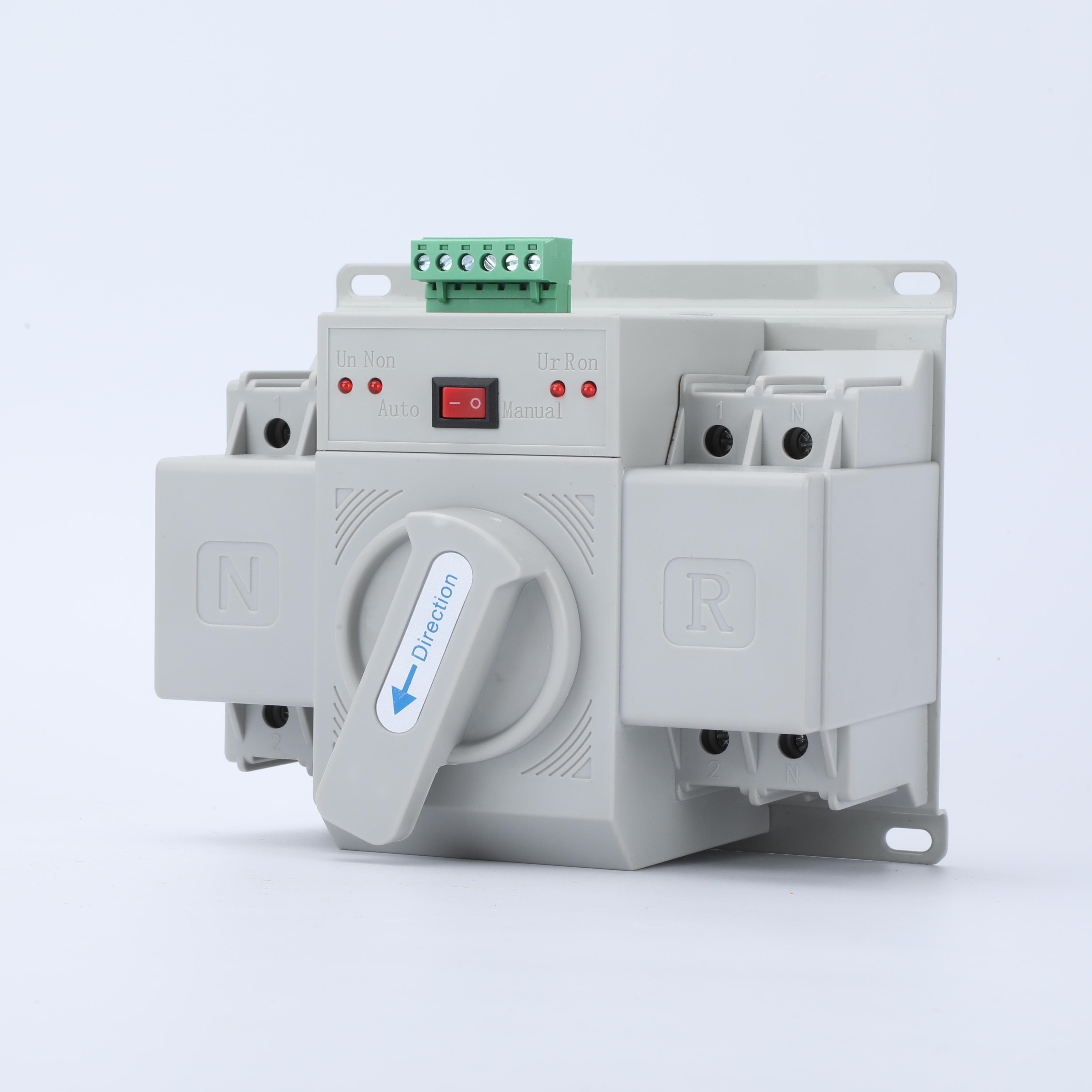 Din Rail Change Over Switch 40A 63A Solar Power Dual Power Automatic Transfer Switch 2P ATS