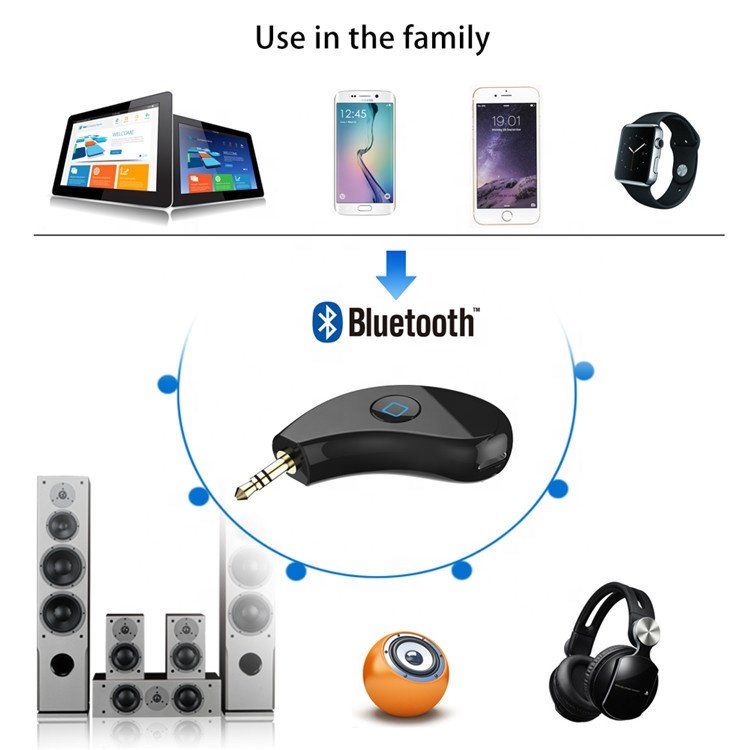 Factory Direct Sale CE ROSH Mini Portable Handsfree Kit Wireless Audio Adaptor 5.0 3.5mm Jack Car bluetooth Audio Receiver