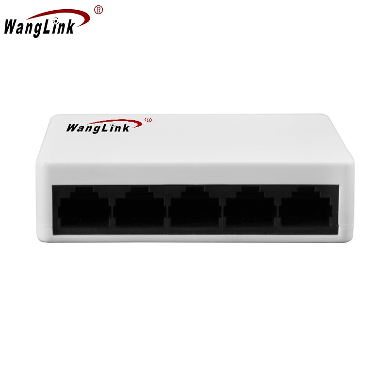 Wanglink 5 Port Network Switch 10/100Mbps Ethernet Switch DC12V Adapter Fast RJ45 Ethernet Switch,White Plastic Housing