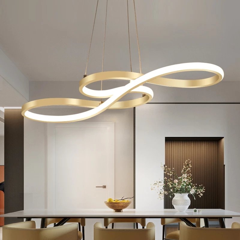 Sleek Led Chandelier Modern Pendant Chandelier for Office Dining Room Kitchen Aluminum LED Lamps Living Room Chandelier Lighting