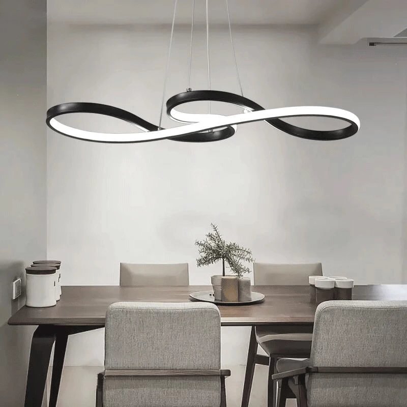 Sleek Led Chandelier Modern Pendant Chandelier for Office Dining Room Kitchen Aluminum LED Lamps Living Room Chandelier Lighting