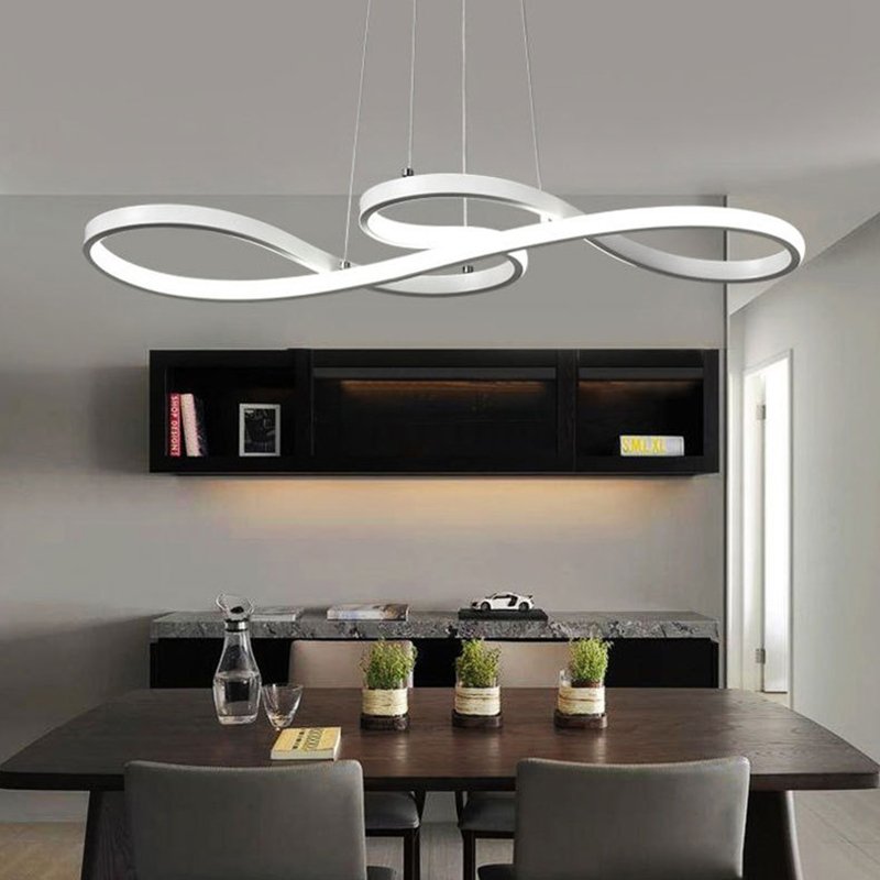 Sleek Led Chandelier Modern Pendant Chandelier for Office Dining Room Kitchen Aluminum LED Lamps Living Room Chandelier Lighting