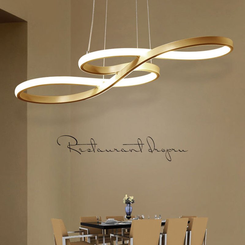 Sleek Led Chandelier Modern Pendant Chandelier for Office Dining Room Kitchen Aluminum LED Lamps Living Room Chandelier Lighting