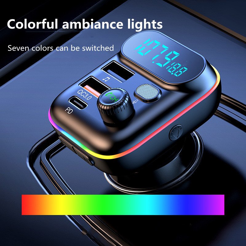 AGETUNR T70 2023 Wireless Radio Fm Transmitter Bluetooths V5.0 Car Charger 18W QC3.0 30W Type-C MP3 Player Bluetooth Car Kit