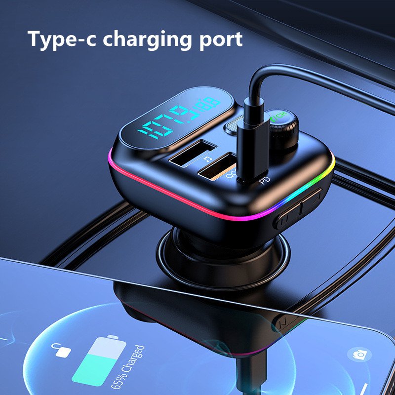 AGETUNR T70 2023 Wireless Radio Fm Transmitter Bluetooths V5.0 Car Charger 18W QC3.0 30W Type-C MP3 Player Bluetooth Car Kit