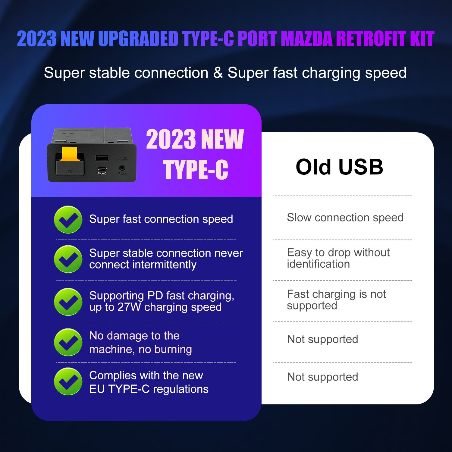 Mazda CarPlay Android Auto HUB OEM Retrofit USB Kit for Mazda 2 3 6 CX3 CX5 CX8 CX9 MX5 Miata TK78669U0C-P2/2.1/3/3.1/P3.2