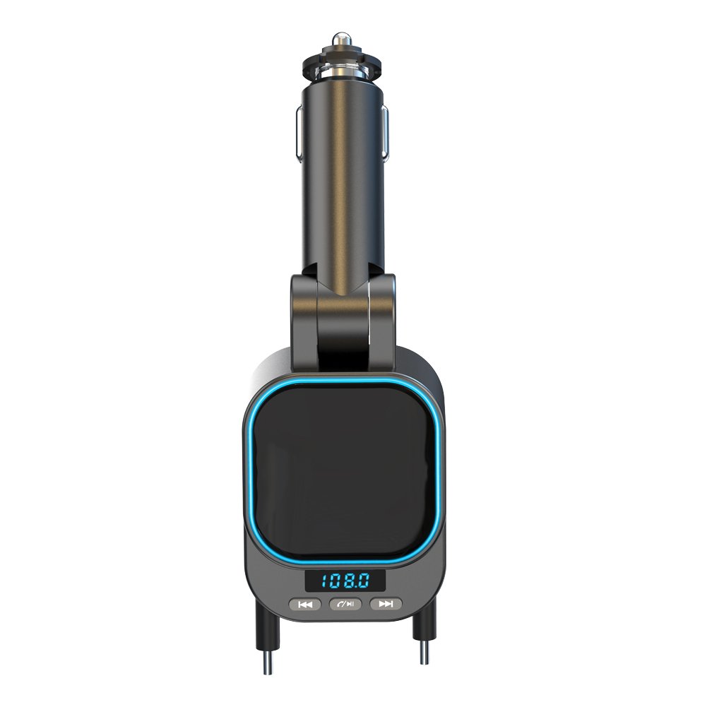 96W Car Kit with FM Transmitter Wireless Bluetooth 5.0 Fast Charger Hands-Free BC97-Multipurpose Car MP3 Player Adapter