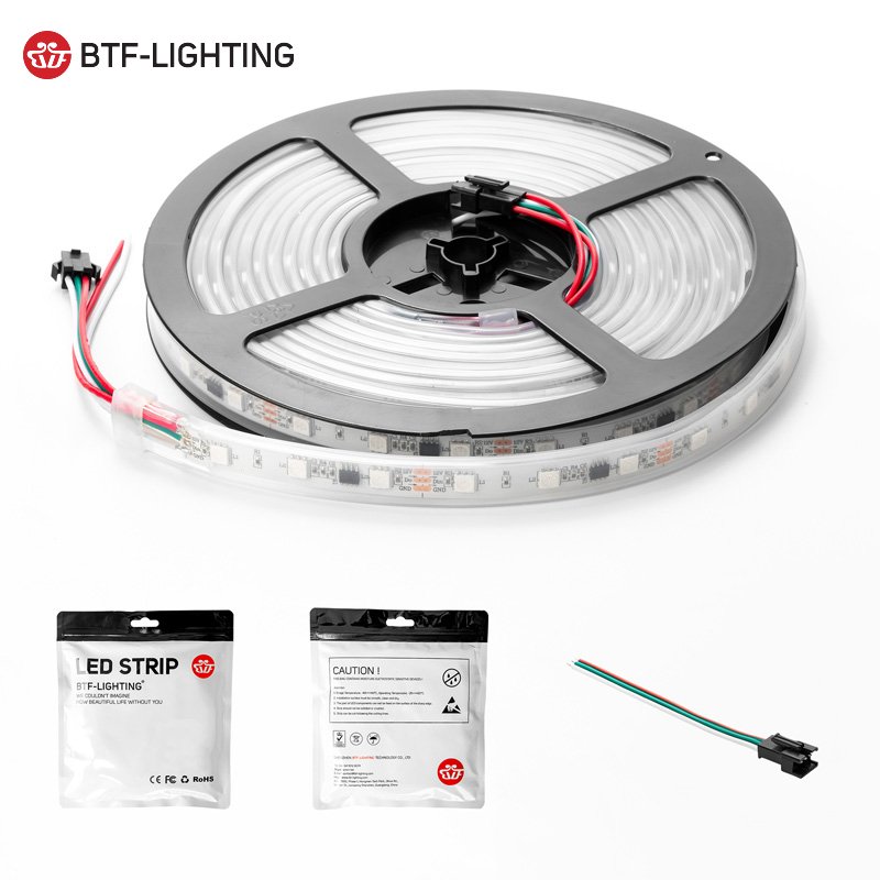 BTF LIGHTING 3Leds Controable DC12V Ip20 Ip30 Dimmable Dream Color Addressable Digital Ws2811 Rgb Led Strip