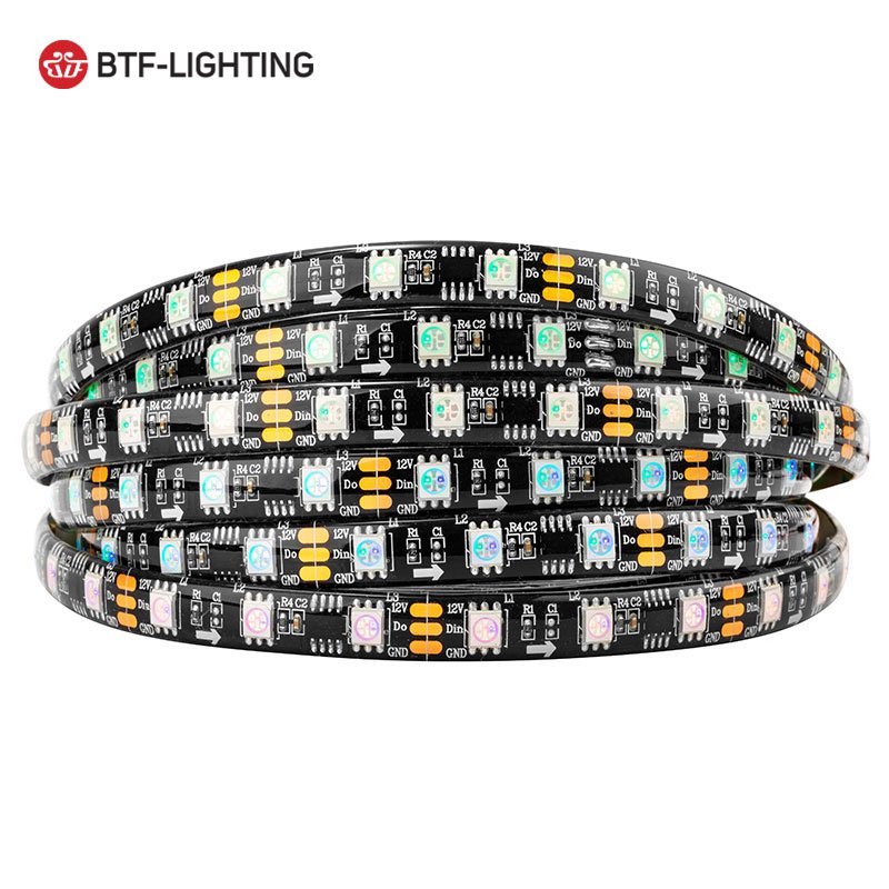 BTF LIGHTING 3Leds Controable DC12V Ip20 Ip30 Dimmable Dream Color Addressable Digital Ws2811 Rgb Led Strip